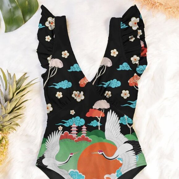 NWT! GORGEOUS Averie "Narina" Plunge One-piece Swimsuit - Picture 4 of 9